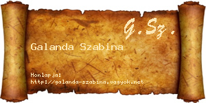 Galanda Szabina névjegykártya